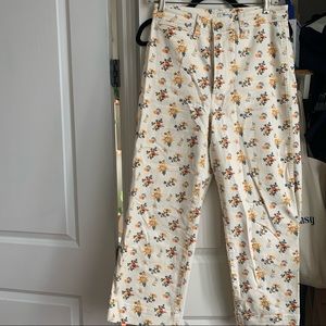 Madewell Cropped Wide Leg Flower Print Pants